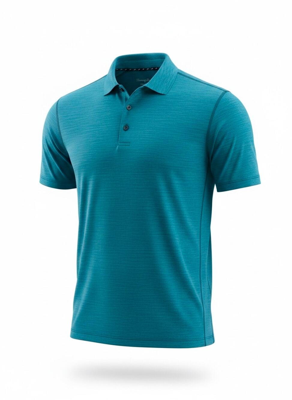 Tommy Bahama IslandZone Mens Polo Shirt Size L Teal Blue Heathered Short Sleeve